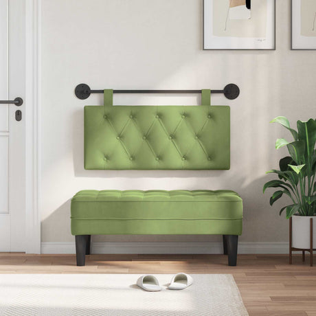 Vidaxl hangend hoofdbord lichtgroen fluweel