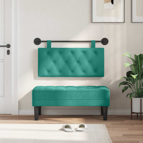 Vidaxl hangend hoofdbord turquoise fluweel