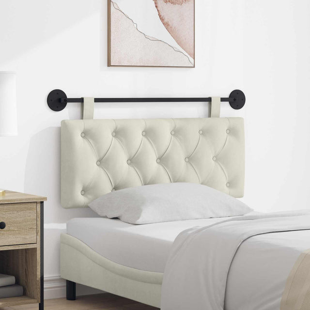 Vidaxl hangend hoofdbord crèmekleurig fluweel