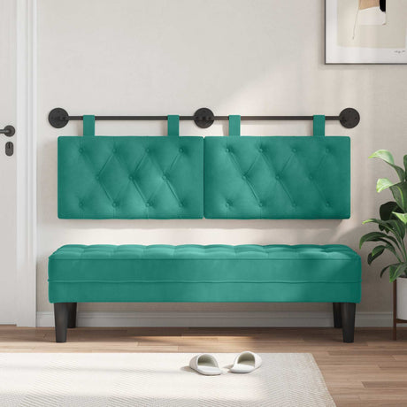 Vidaxl hangend hoofdbord turquoise fluweel