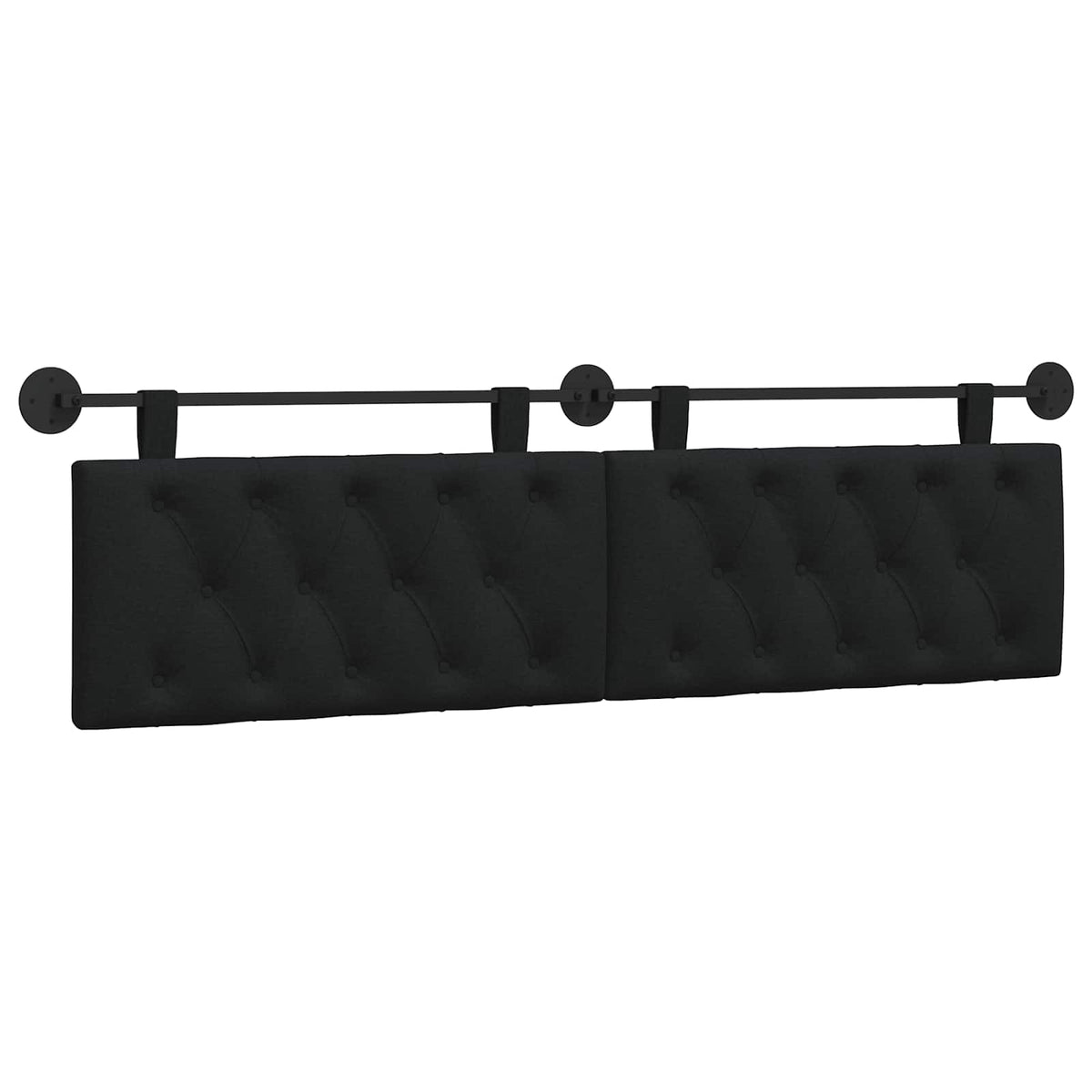 Vidaxl hangend hoofdbord zwart stof