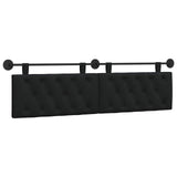 Vidaxl hangend hoofdbord zwart stof