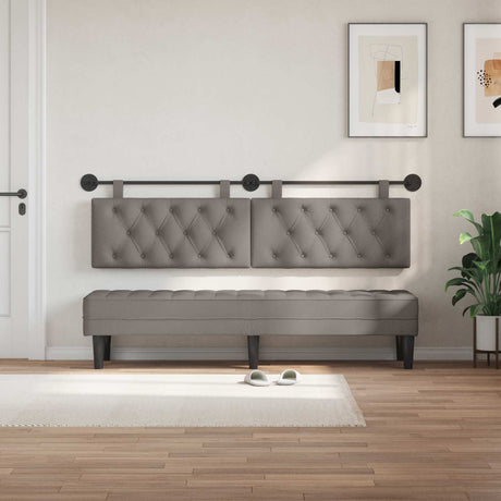 Vidaxl hangend hoofdbord taupe stof