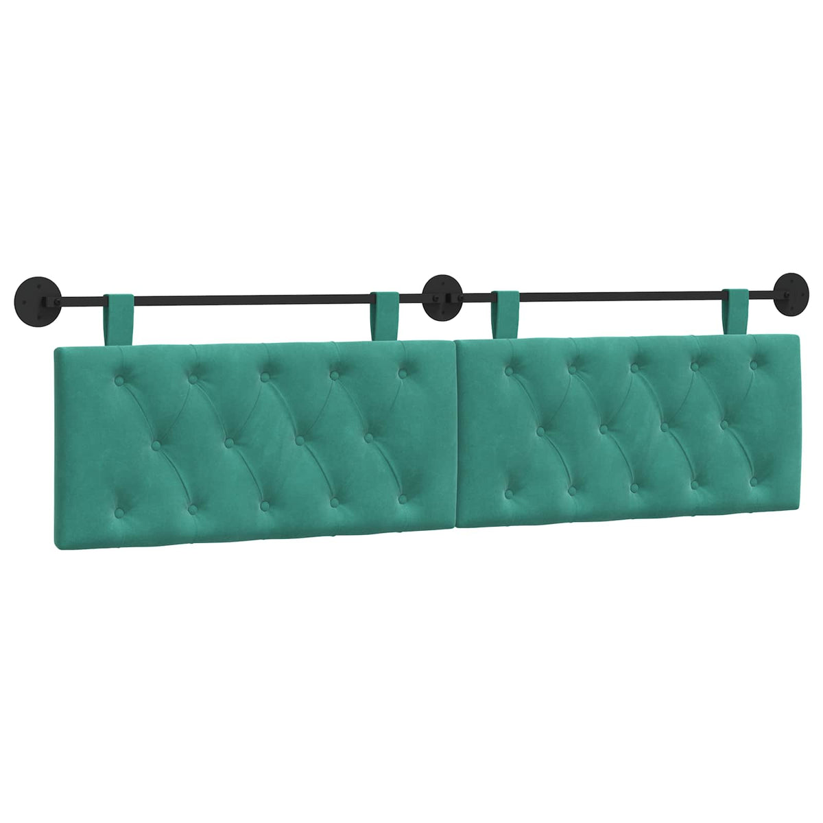 Vidaxl hangend hoofdbord turquoise fluweel