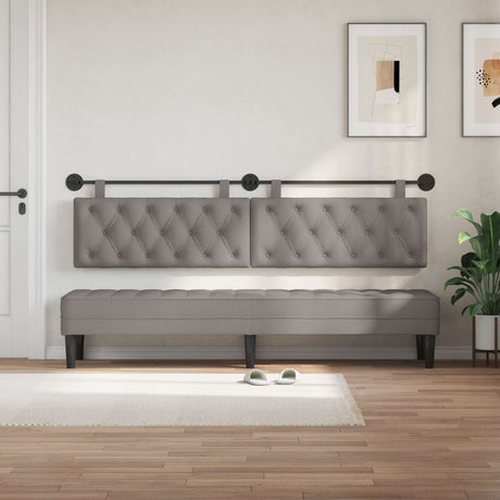 Vidaxl hangend hoofdbord taupe stof