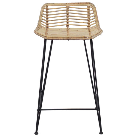 Vidaxl barkruk 2 st naturel 44 x 45 x 76 cm rattan en staal