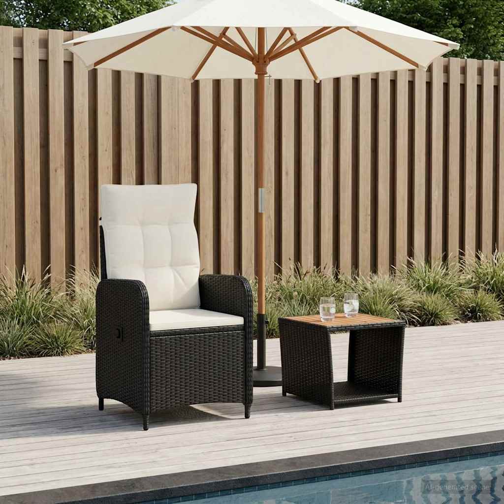 Vidaxl tuin loungeset 2 st zwart en cream wit