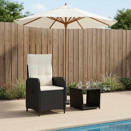Vidaxl tuin loungeset 2 st zwart en cream wit
