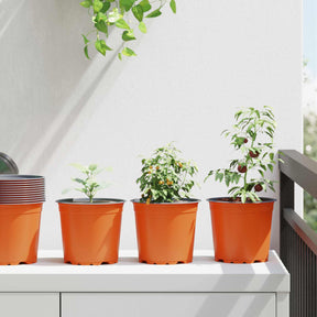 Vidaxl ronde bloempot 100 st terracotta ø 15 x 13 cm kunststof
