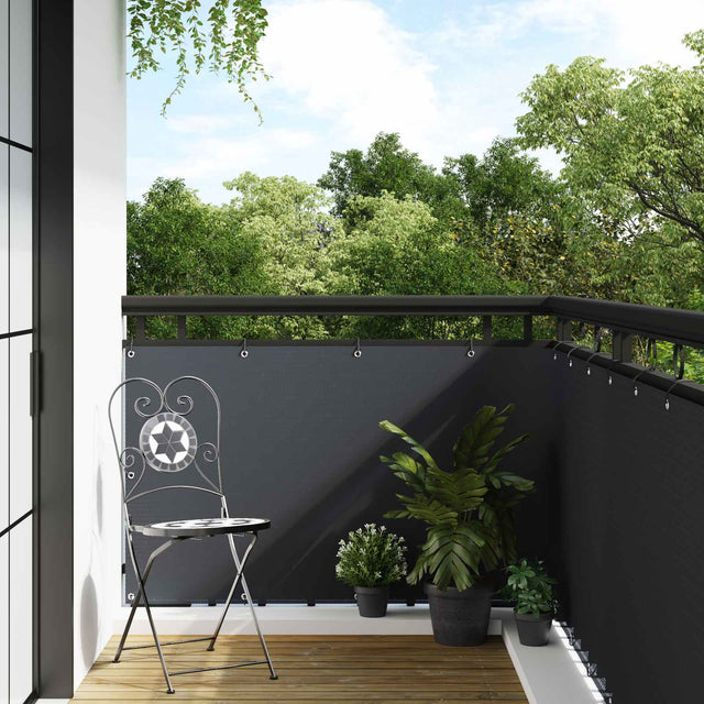 Vidaxl balkon scherm met oogjes 300 x 100 cm poly rattan