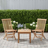 Vidaxl opvouwbare tuinstoel 2 st naturel massief teakhout