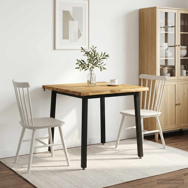 Vidaxl 60 x 55 x 75 cm massief acaciahout wit en zwart rechthoekig