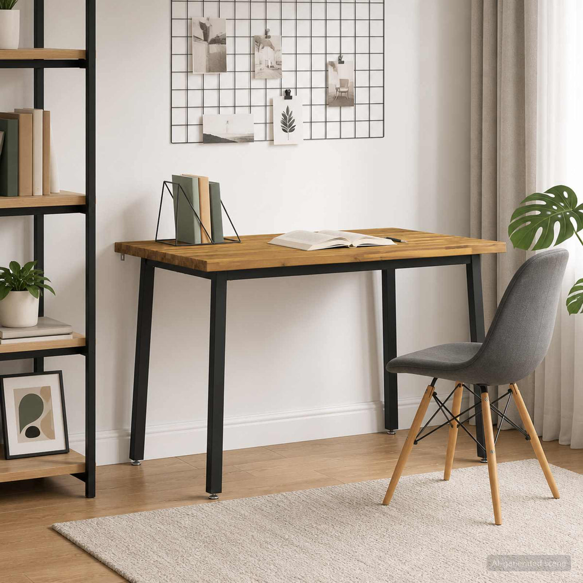 Vidaxl 110 x 55 x 75 cm massief acaciahout wit en zwart rechthoekig