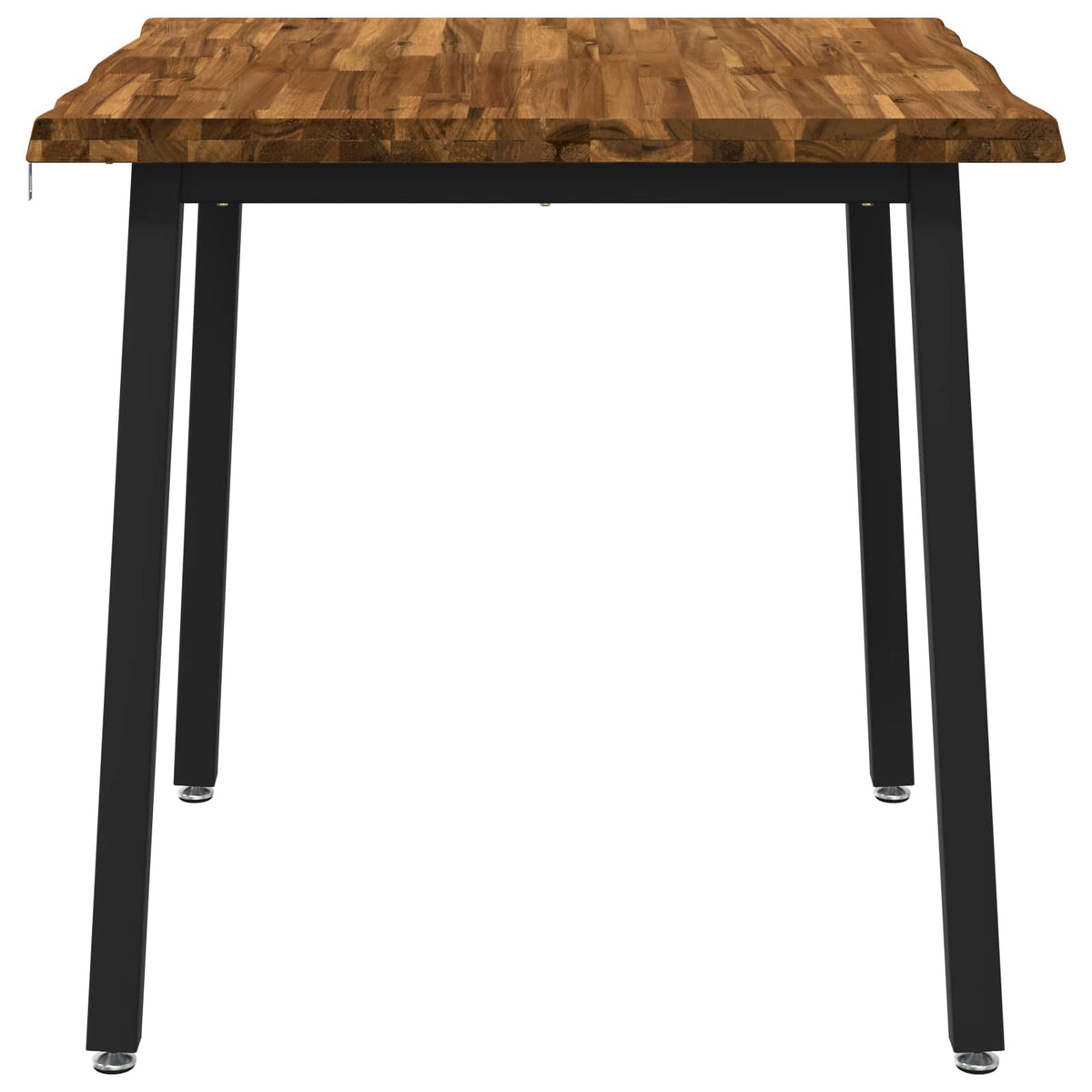 Vidaxl 80 x 80 x 75 cm massief acaciahout naturel en zwart vierkant