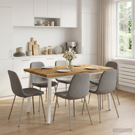 Vidaxl 120 x 80 x 75 cm massief acaciahout wit rechthoekig