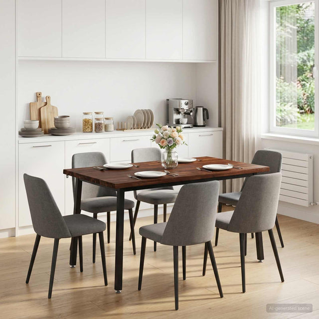 Vidaxl 140 x 70 x 75 cm massief acaciahout donkerbruin en zwart
