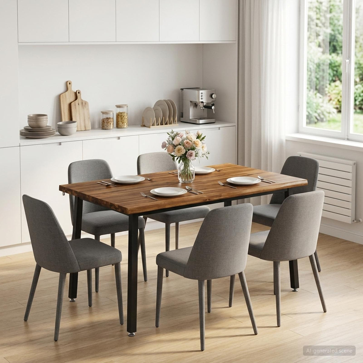 Vidaxl 140 x 80 x 75 cm massief acaciahout naturel en zwart