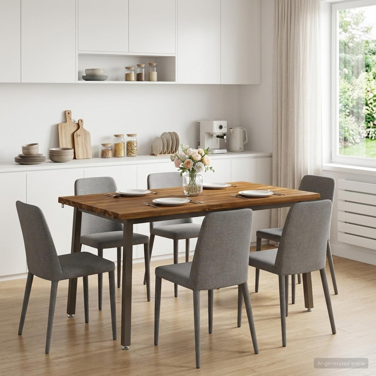 Vidaxl 140 x 70 x 75 cm massief acaciahout natuurlijk en koffie