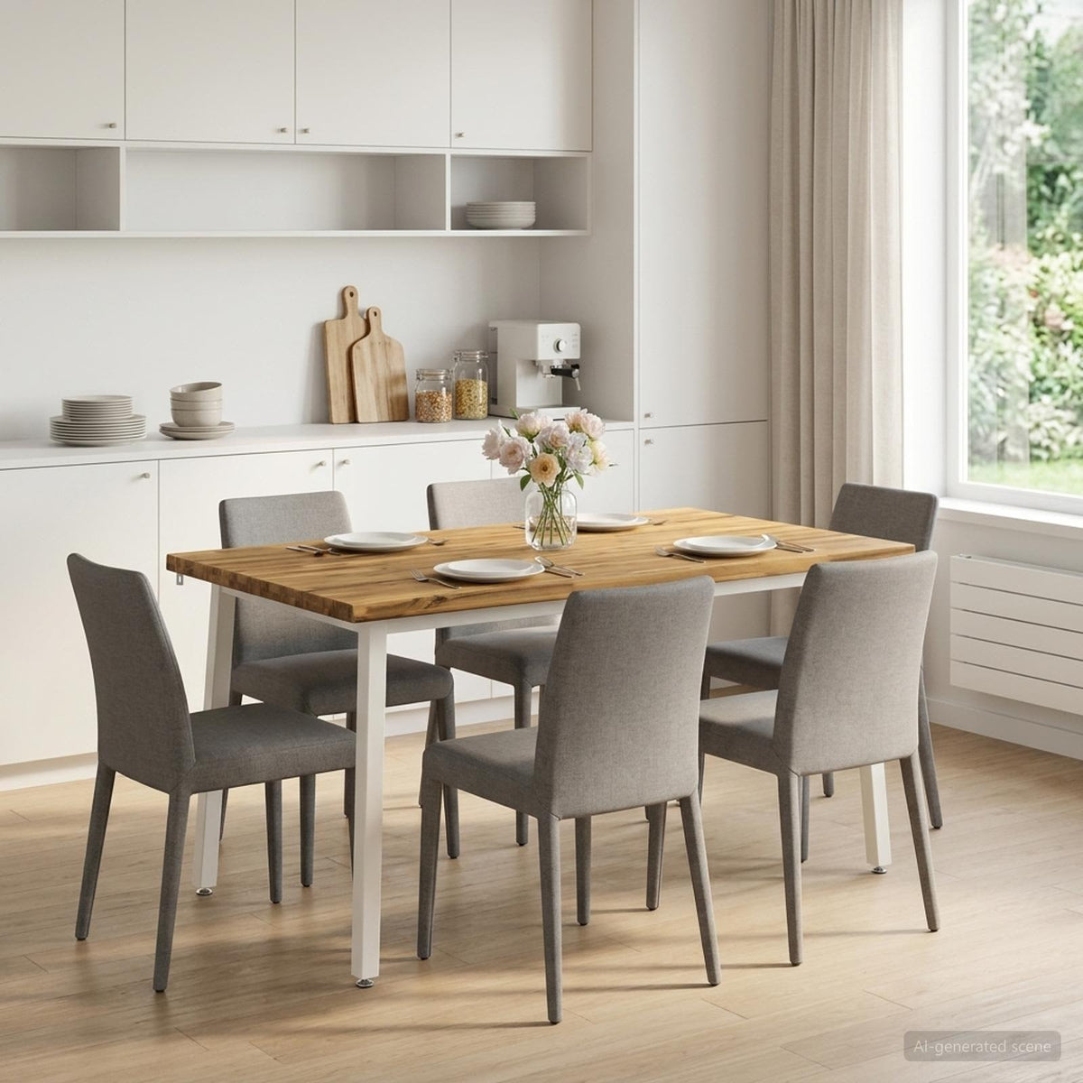 Vidaxl 140 x 80 x 75 cm massief acaciahout wit rechthoekig