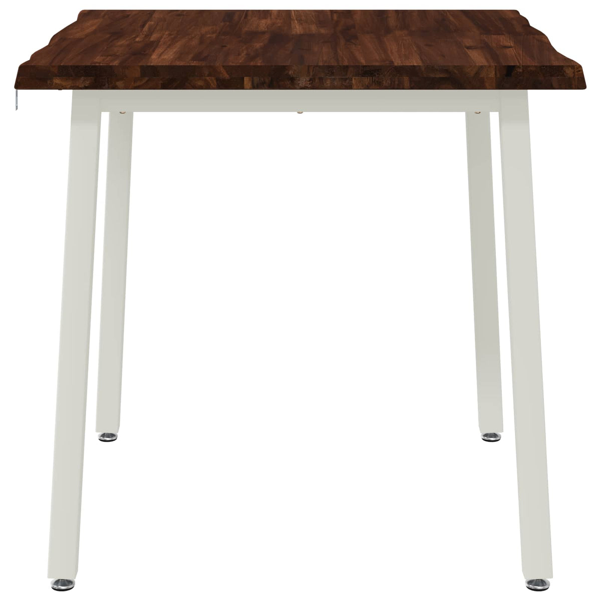 Vidaxl 90 x 90 x 75 cm massief acaciahout donkerbruin en wit vierkant