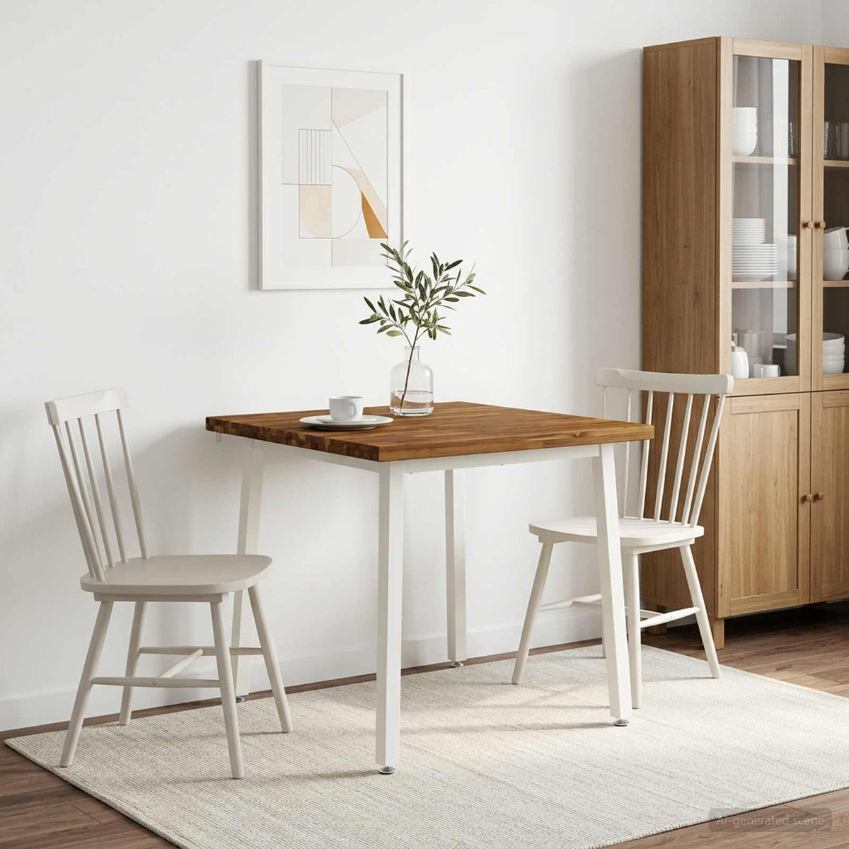 Vidaxl 60 x 55 x 75 cm massief acaciahout natuurlijk en wit