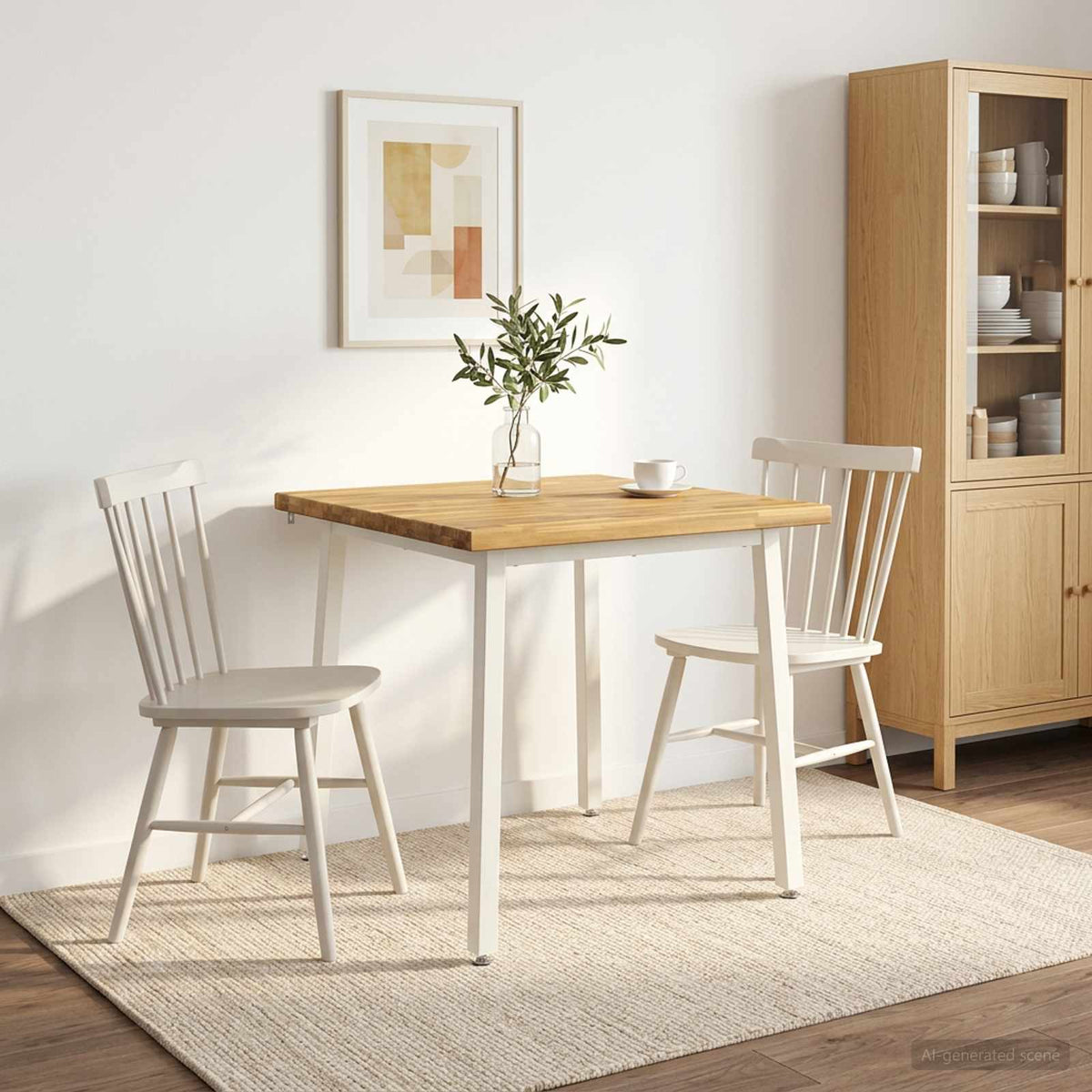 Vidaxl 60 x 55 x 75 cm massief acaciahout wit rechthoekig