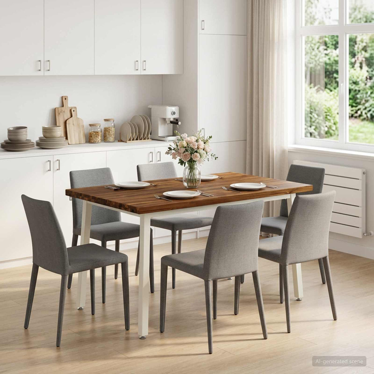 Vidaxl 120 x 80 x 75 cm massief acaciahout natuurlijk en wit