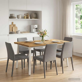 Vidaxl 140 x 80 x 75 cm massief acaciahout wit rechthoekig