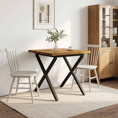 Vidaxl 60 x 55 x 75 cm massief acaciahout naturel en zwart rechthoekig