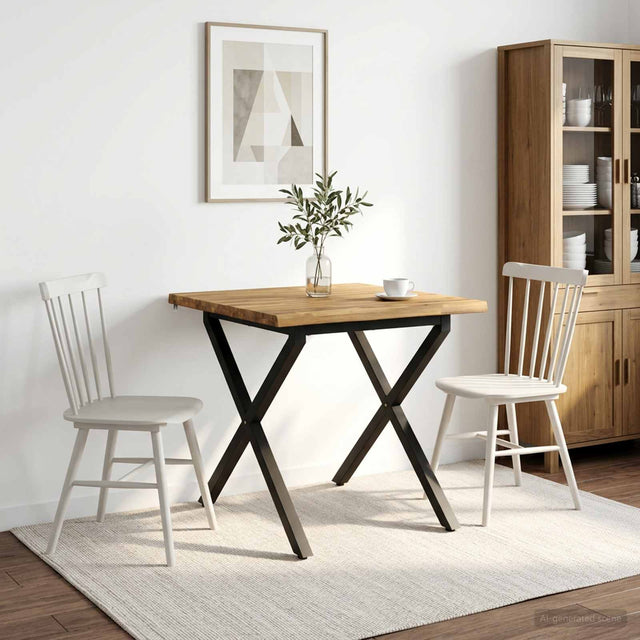 Vidaxl 60 x 55 x 75 cm massief acaciahout wit en zwart rechthoekig