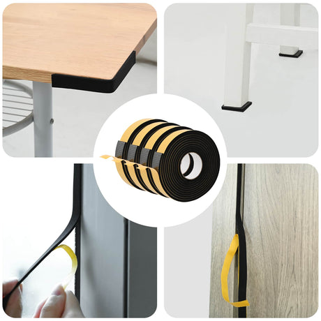 Vidaxl zelfklevende schuimtape 4 st zwart 40mm x 5m cr schuim