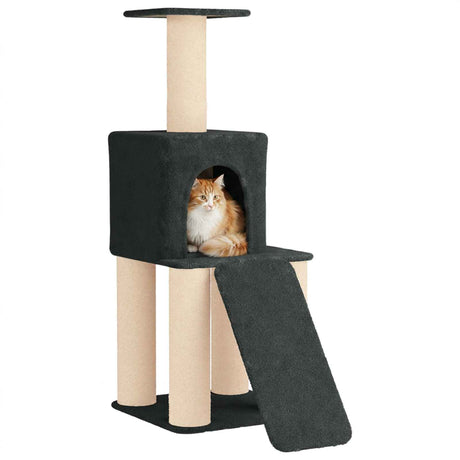 Vidaxl kattenboom met sisal krabpalen donkergrijs 146 cm