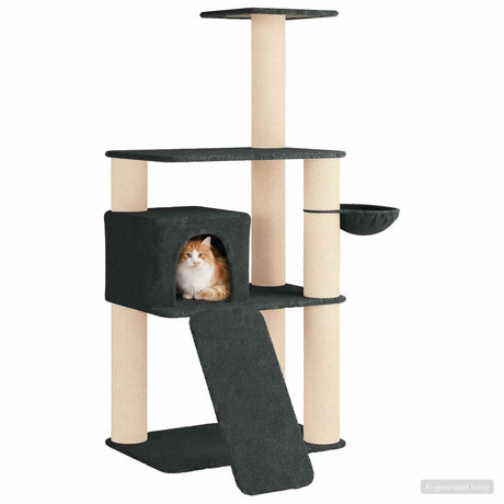 Vidaxl kattenboom met sisal krabpalen donkergrijs 173 cm