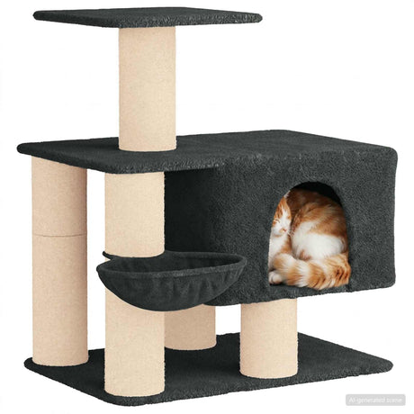 Vidaxl kattenboom met sisal krabpalen donkergrijs 96 cm