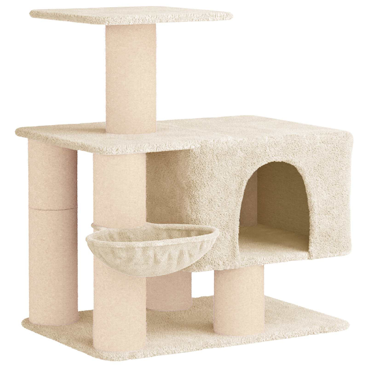 Vidaxl kattenboom met sisal krabpalen crèmekleurig 96 cm