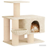 Vidaxl kattenboom met sisal krabpalen crèmekleurig 96 cm