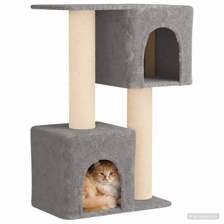Vidaxl kattenboom met sisal krabpalen lichtgrijs 114 cm