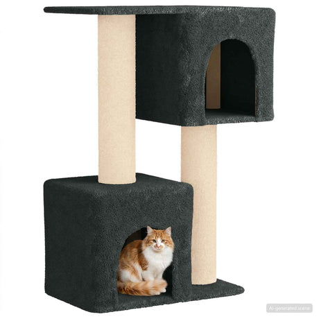 Vidaxl kattenboom met sisal krabpalen donkergrijs 114 cm