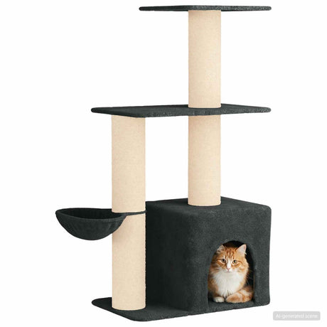 Vidaxl kattenboom met sisal krabpalen donkergrijs 133 cm
