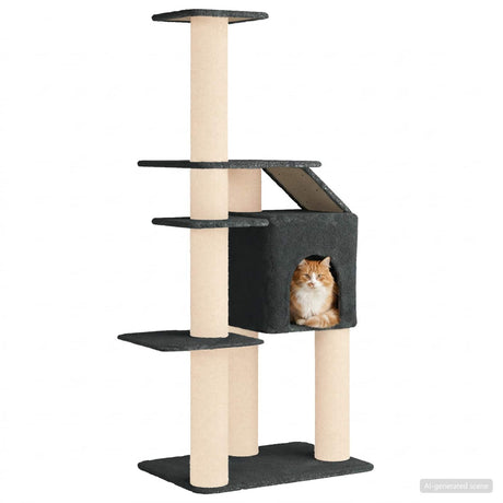 Vidaxl kattenboom met sisal krabpalen donkergrijs 183 cm