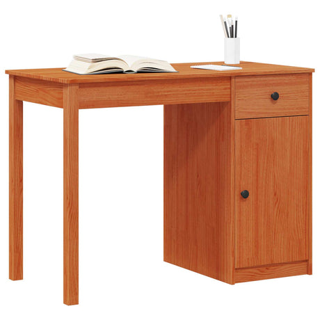 Vidaxl bureau wasbruin 100 x 50 x 74 cm massief grenenhout