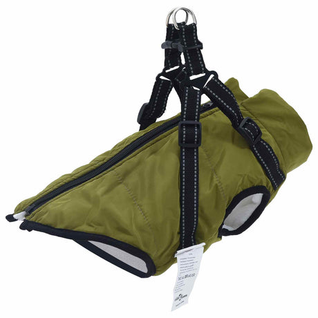 Vidaxl hondenjas legergroen l24 fleece en polyester