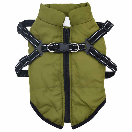 Vidaxl hondenjas legergroen l28 fleece en polyester