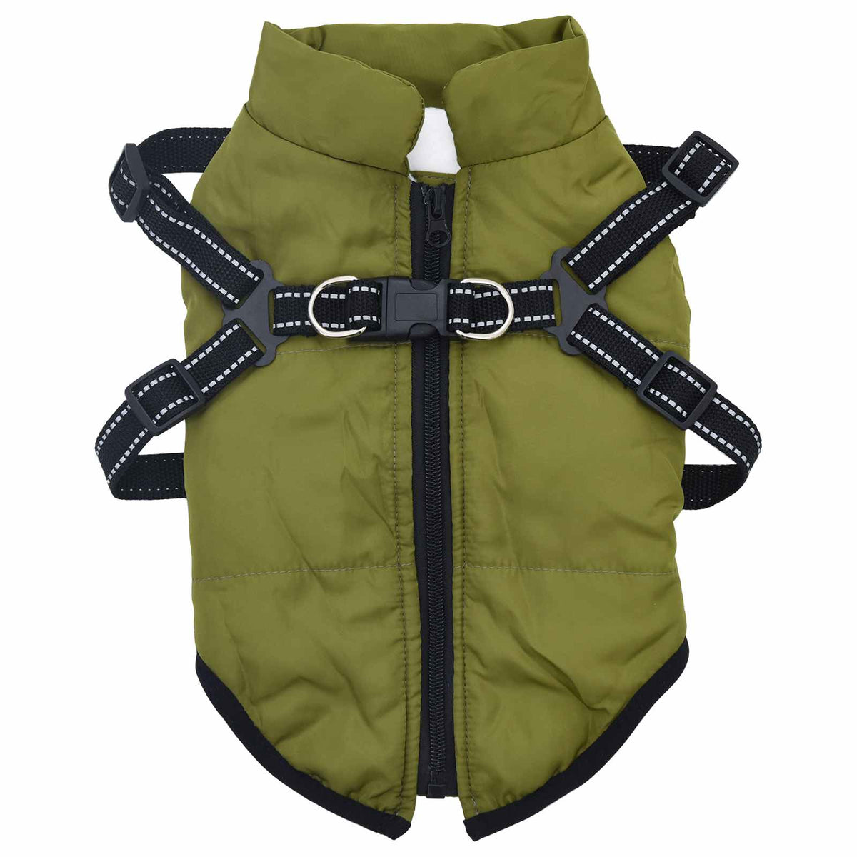 Vidaxl hondenjas legergroen l32 fleece en polyester