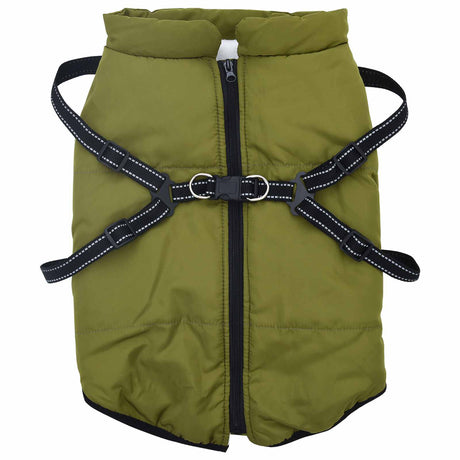 Vidaxl hondenjas legergroen l68 fleece en polyester