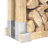 Vidaxl houtstapel steun 12 st zilver 34 x 10 x 15 cm staal