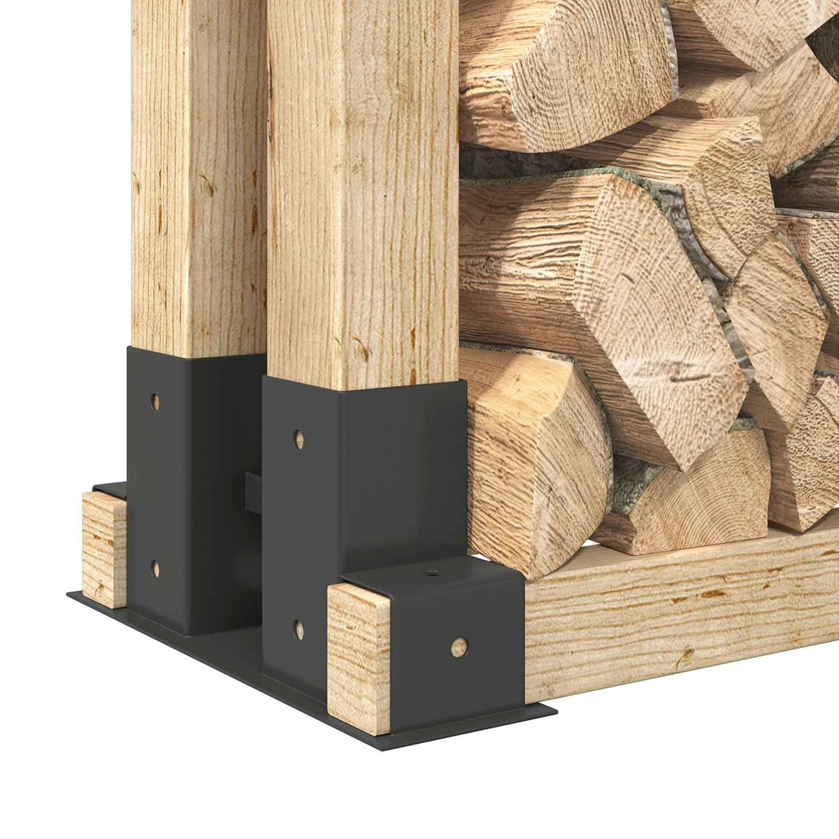 Vidaxl houtstapel steun 2 st antraciet 34 x 10 x 15 cm staal