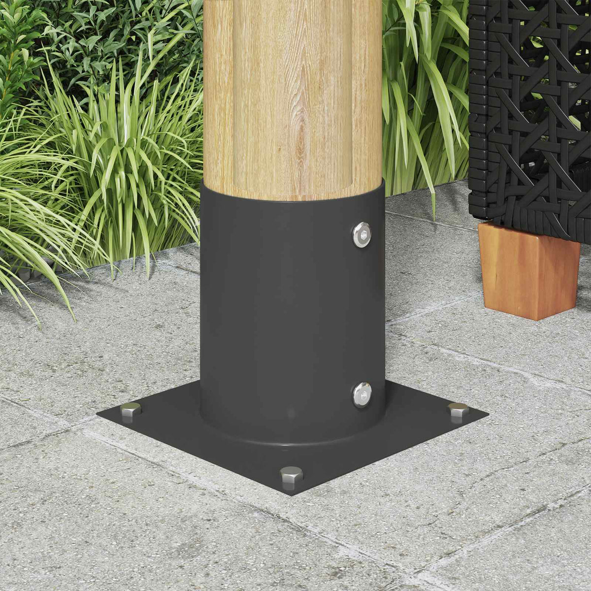 Vidaxl ronde grondanker 4 st antraciet 18 x 18 x 15 cm metaal