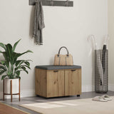 Vidaxl schoenbank met kussen artisanaal eiken 60 x 38 x 46 cm
