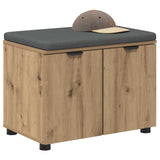 Vidaxl schoenbank met kussen artisanaal eiken 60 x 38 x 46 cm